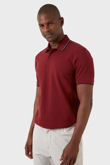 Exxe Pamuklu Regular Fit Düğmeli T Shirt Erkek Polo EX661 BORDO - Exxe (1)