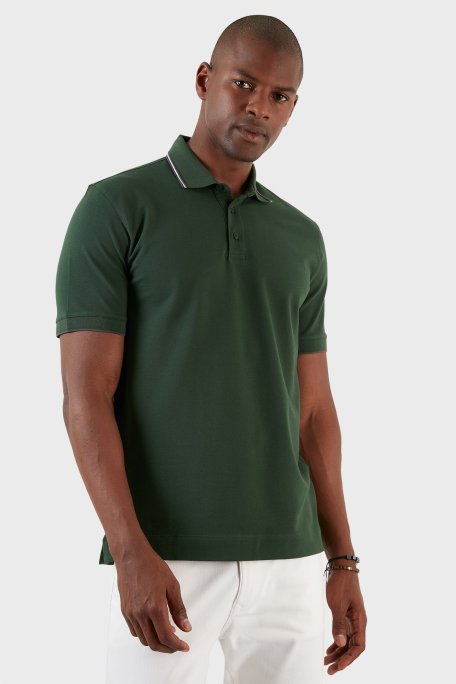 Exxe Pamuklu Regular Fit Düğmeli T Shirt Erkek Polo EX661 YEŞİL - Exxe
