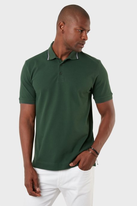 Exxe Pamuklu Regular Fit Düğmeli T Shirt Erkek Polo EX661 YEŞİL - Exxe (1)