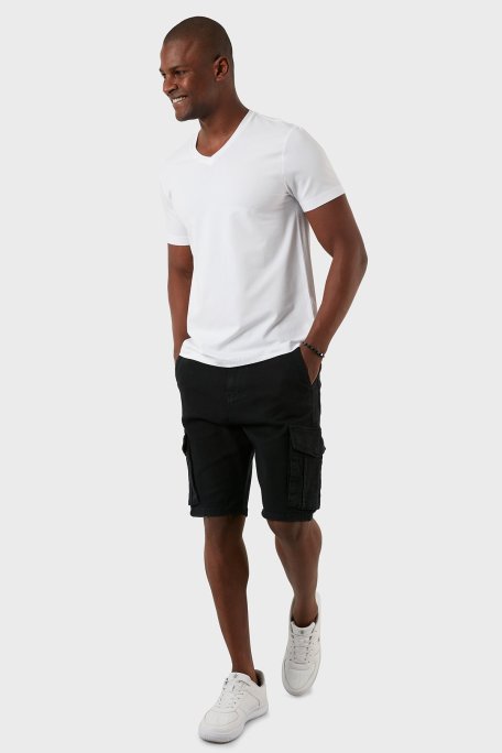 Exxe Pamuklu Regular Fit V Yaka Basic Erkek T Shirt EXXEMODJ000V BEYAZ - Exxe (1)
