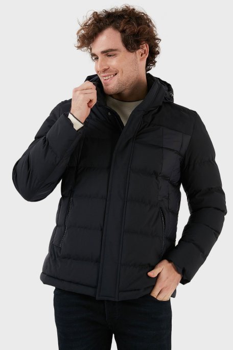 Exxe Suya Dayanıklı Kapüşonlu Regular Fit Erkek Mont EXK225313 LACİVERT - Exxe (1)