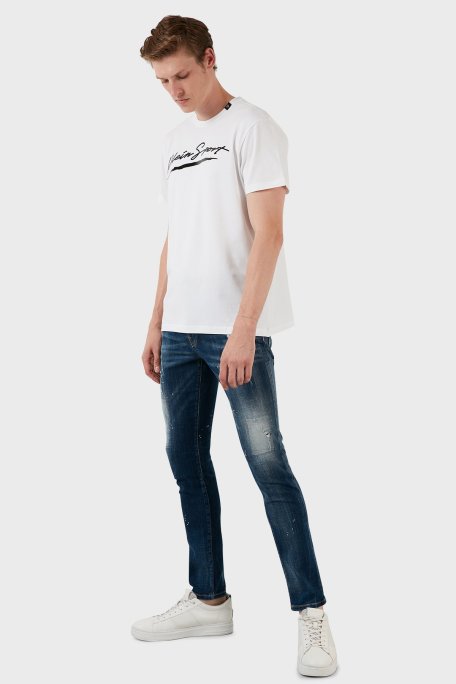 Exxe Yüksek Bel Slim Fit Dar Paça Pamuklu Jeans Erkek Kot Pantolon 629DSK001 MAVİ - Exxe