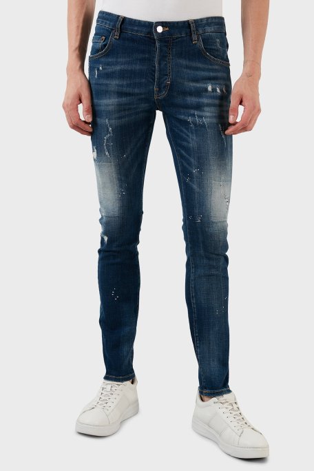 Exxe Yüksek Bel Slim Fit Dar Paça Pamuklu Jeans Erkek Kot Pantolon 629DSK001 MAVİ - Exxe (1)