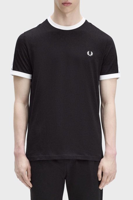 Fred Perry % 100 Pamuk Logo Baskılı Regular Fit Bisiklet Yaka Erkek T Shirt M4620 102 SİYAH - Fred Perry