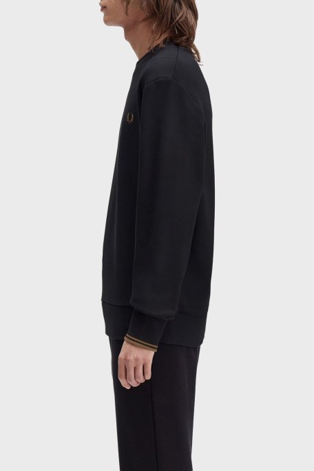 Fred Perry % 100 Pamuk Regular Fit Bisiklet Yaka Logolu Erkek Sweat M7535 S77 SİYAH - Fred Perry (1)