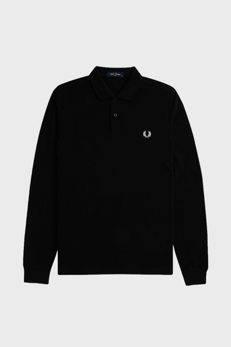 Fred Perry % 100 Pamuk Regular Fit Düğmeli Erkek Polo Yaka Sweat M6006 350 SİYAH - Fred Perry