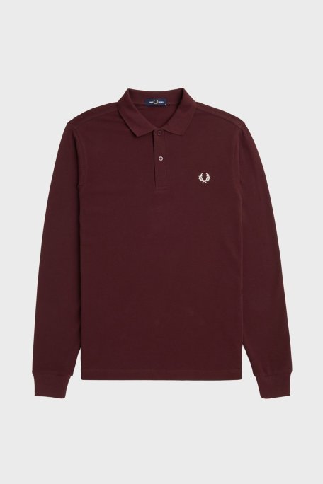 Fred Perry % 100 Pamuk Regular Fit Düğmeli Erkek Polo Yaka Sweat M6006 597 BORDO - Fred Perry
