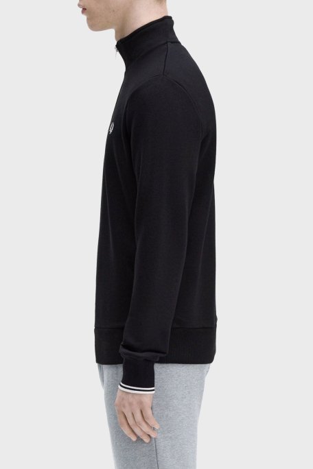 Fred Perry % 100 Pamuk Regular Fit Yarım Fermuarlı Dik Yaka Erkek Sweat M3574 102 SİYAH - Fred Perry (1)