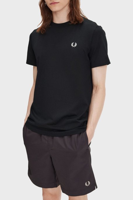 Fred Perry Baskılı % 100 Pamuk Regular Fit Bisiklet Yaka Erkek T Shirt M7784 102 SİYAH - Fred Perry (1)