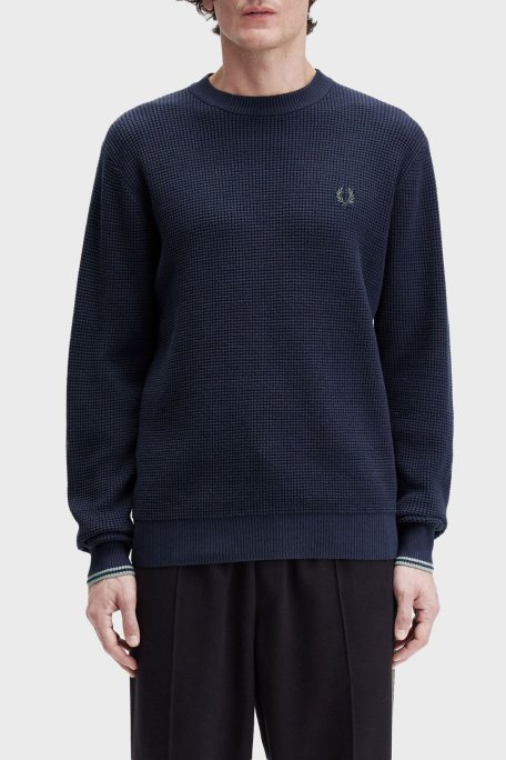 Fred Perry Logolu % 100 Pamuk Regular Fit Bisiklet Yaka Erkek Sweat K6507 738 LACİVERT - Fred Perry