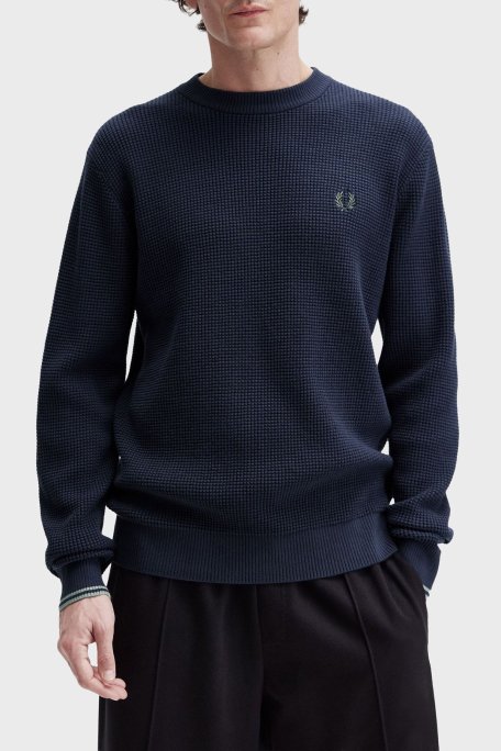 Fred Perry Logolu % 100 Pamuk Regular Fit Bisiklet Yaka Erkek Sweat K6507 738 LACİVERT - Fred Perry (1)