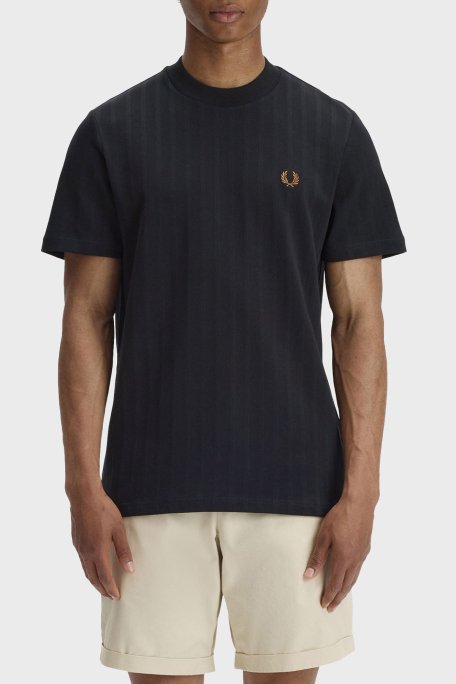 Fred Perry Logolu % 100 Pamuk Regular Fit Bisiklet Yaka Erkek T Shirt M2392 102 SİYAH - Fred Perry