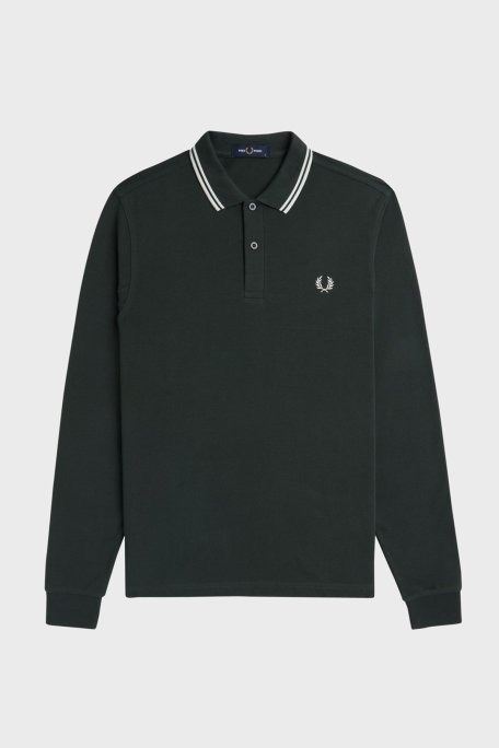 Fred Perry Logolu % 100 Pamuk Regular Fit Düğmeli Erkek Polo Yaka Sweat M3636 T50 HAKİ - Fred Perry
