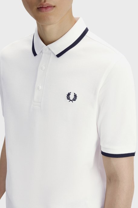 Fred Perry Logolu % 100 Pamuk Regular Fit Düğmeli Polo Erkek T Shirt M2326 129 BEYAZ - Fred Perry (1)