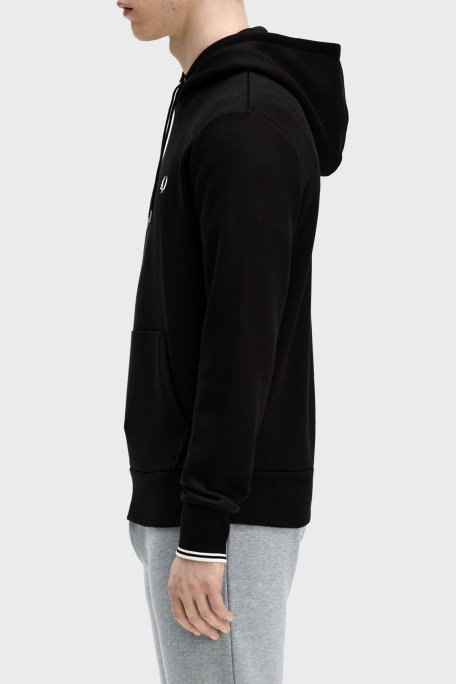 Fred Perry Logolu % 100 Pamuk Regular Fit Kapüşonlu Erkek Sweat M2643 102 SİYAH - Fred Perry (1)