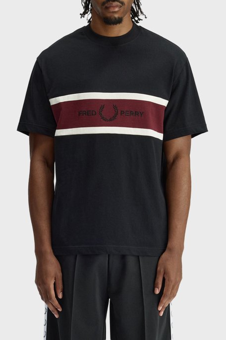 Fred Perry Logolu % 100 Pamuk Relaxed Fit Bisiklet Yaka Erkek T Shirt M2405 102 SİYAH - Fred Perry