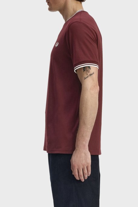 Fred Perry Logolu Pamuklu Regular Fit Bisiklet Yaka Erkek T Shirt M1588V 64A BORDO - Fred Perry (1)