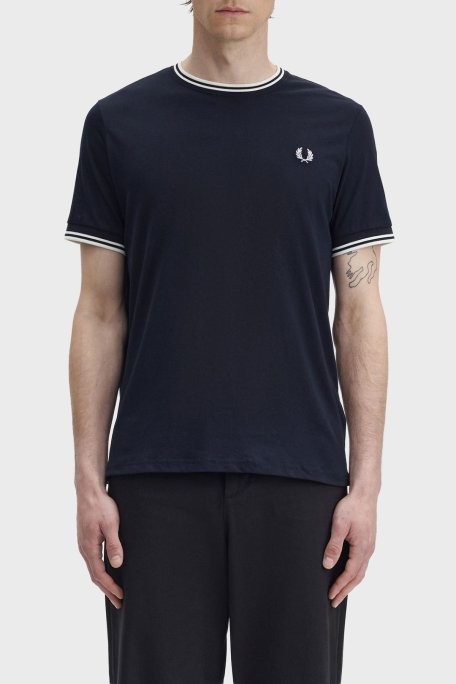 Fred Perry Logolu Pamuklu Regular Fit Bisiklet Yaka Erkek T Shirt M1588V 795 LACİVERT - Fred Perry