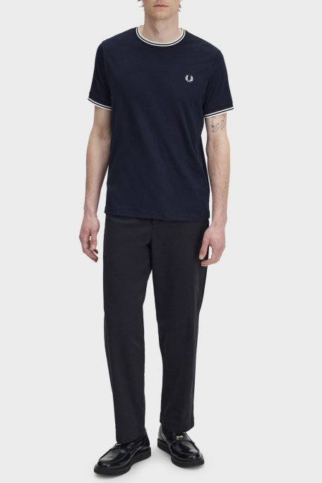 Fred Perry Logolu Pamuklu Regular Fit Bisiklet Yaka Erkek T Shirt M1588V 795 LACİVERT - Fred Perry (1)