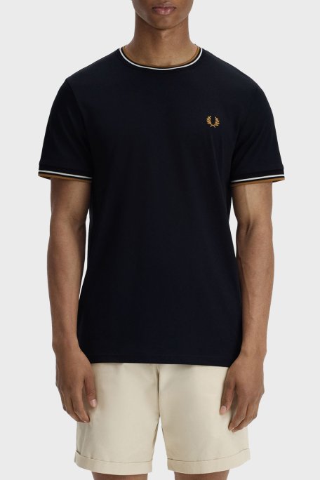 Fred Perry Logolu Pamuklu Regular Fit Bisiklet Yaka Erkek T Shirt M1588V P69 SİYAH - Fred Perry