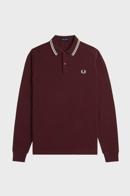 Fred Perry Logolu Pamuklu Regular Fit Düğmeli Erkek Polo Yaka Sweat M3636 597 BORDO - Fred Perry