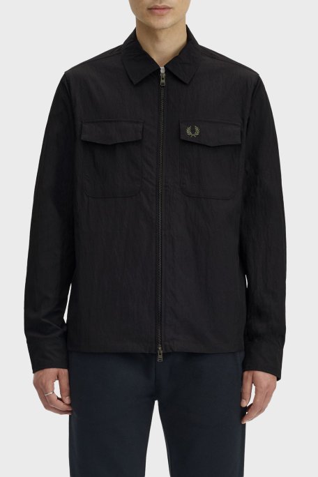 Fred Perry Logolu Regular Fit Gömlek Yaka Erkek Ceket M5684 236 SİYAH - Fred Perry