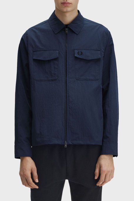 Fred Perry Logolu Regular Fit Gömlek Yaka Erkek Ceket M5684 738 KOYU MAVİ - Fred Perry