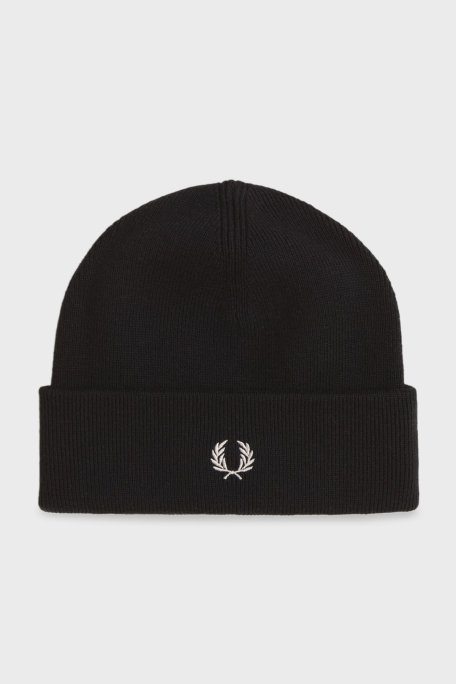 Fred Perry Logolu Yün ve Pamuk Karışımlı Unisex Bere C8161 843 SİYAH - Fred Perry