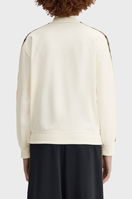 Fred Perry Pamuk Karışımlı Relaxed Fit Logo şeritli Dik Yaka Fermuarlı Bayan Sweat J9100 560 EKRU - Fred Perry (1)