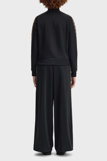 Fred Perry Pamuk Karışımlı Wide Leg Fit Logo Şeritli Yüksek Bel Bayan Pantolon T2106 90A SİYAH - Fred Perry (1)