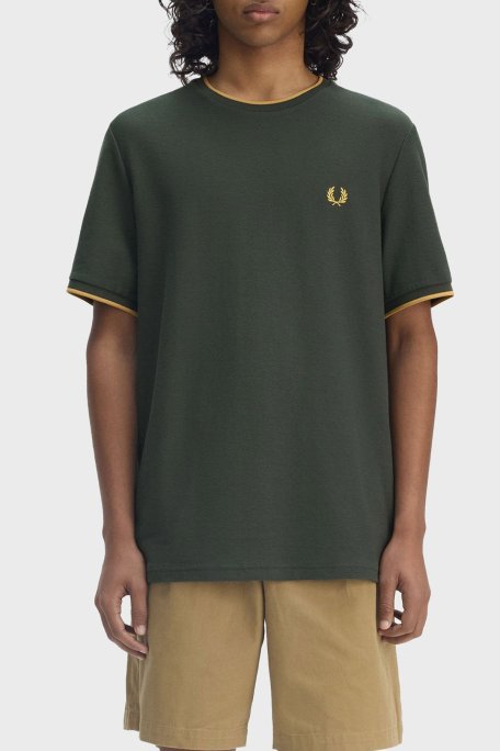 Fred Perry Pamuklu Regular Fit Bisiklet Yaka Erkek T Shirt M8585 X89 YEŞİL - Fred Perry