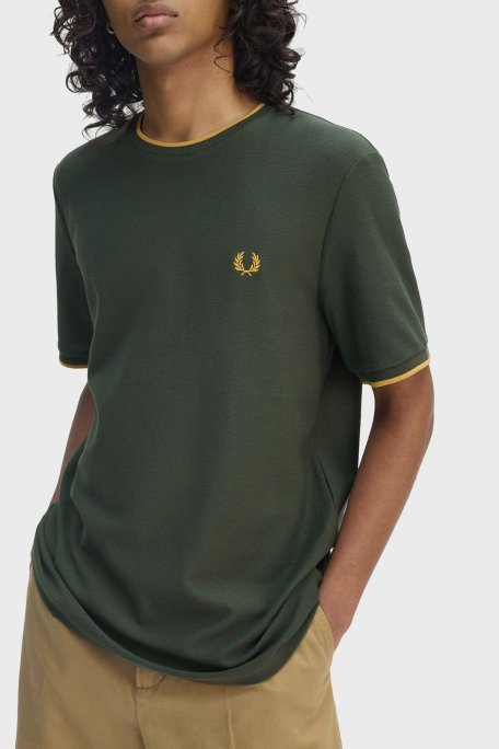 Fred Perry Pamuklu Regular Fit Bisiklet Yaka Erkek T Shirt M8585 X89 YEŞİL - Fred Perry (1)