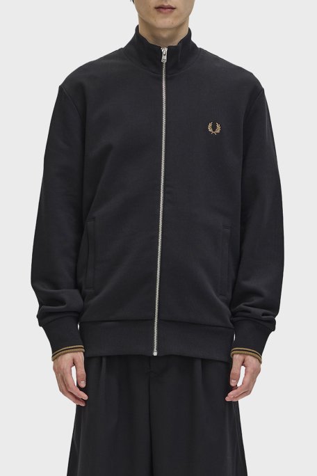 Fred Perry Pamuklu Regular Fit Dik Yaka Fermuarlı Erkek Sweat J1327 102 SİYAH - Fred Perry