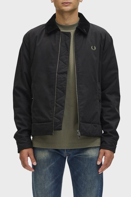 Fred Perry Pamuklu Regular Fit Kadife Yaka Logolu Erkek Mont J8535 184 SİYAH - Fred Perry