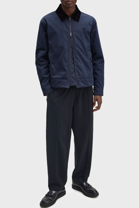 Fred Perry Pamuklu Regular Fit Kadife Yaka Logolu Erkek Mont J8535 738 KOYU MAVİ - Fred Perry (1)