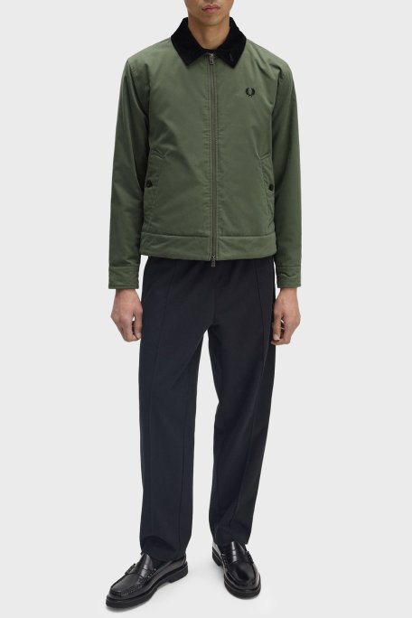 Fred Perry Pamuklu Regular Fit Kadife Yaka Logolu Erkek Mont J8535 W19 YEŞİL - Fred Perry (1)