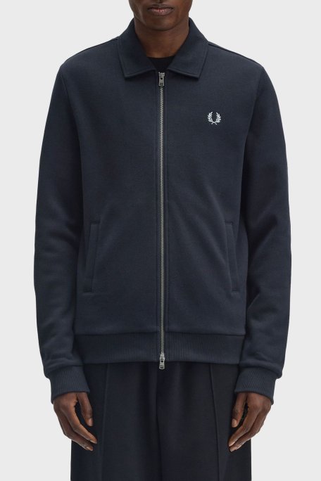 Fred Perry Pamuklu Regular Fit Klasik Yaka Fermuarlı Erkek Sweat J1328 608 KOYU MAVİ - Fred Perry