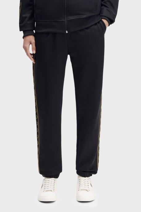 Fred Perry Pamuklu Regular Fit Lastikli Paça Logo Bantlı Jogger Erkek Pantolon T5507 Q27 SİYAH - Fred Perry