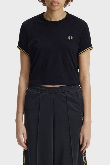Fred Perry Pamuklu Regular Fit Logolu Bisiklet Yaka Bayan T Shirt G2171 90A LACİVERT - Fred Perry