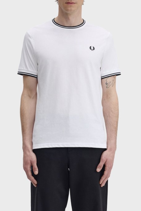 Fred Perry Pamuklu Regular Fit Logolu Bisiklet Yaka Erkek T Shirt M1588V 100 BEYAZ - Fred Perry