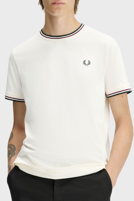 Fred Perry Pamuklu Regular Fit Logolu Bisiklet Yaka Erkek T Shirt M1588V 84A BEJ - Fred Perry