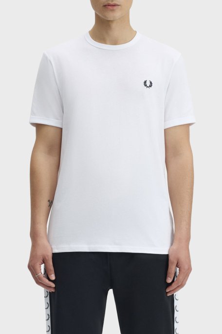Fred Perry Pamuklu Regular Fit Logolu Bisiklet Yaka Erkek T Shirt M3519 100 BEYAZ - Fred Perry