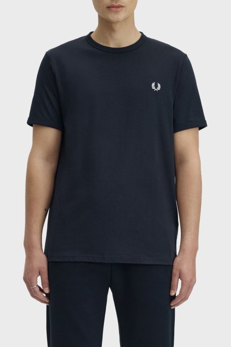 Fred Perry Pamuklu Regular Fit Logolu Bisiklet Yaka Erkek T Shirt M3519 608 LACİVERT - Fred Perry