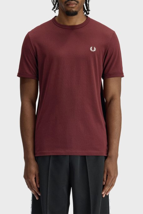 Fred Perry Pamuklu Regular Fit Logolu Bisiklet Yaka Erkek T Shirt M3519 K22 BORDO - Fred Perry