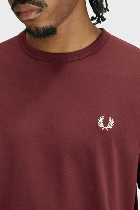 Fred Perry Pamuklu Regular Fit Logolu Bisiklet Yaka Erkek T Shirt M3519 K22 BORDO - Fred Perry (1)