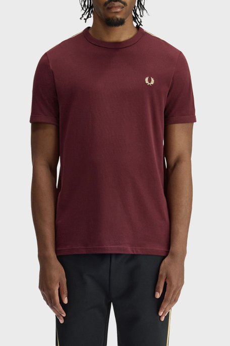 Fred Perry Pamuklu Regular Fit Logolu Bisiklet Yaka Erkek T Shirt M4613 69A BORDO - Fred Perry