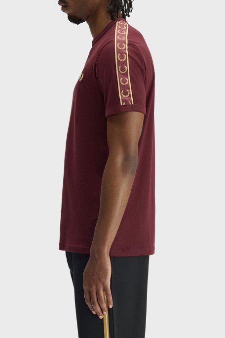 Fred Perry Pamuklu Regular Fit Logolu Bisiklet Yaka Erkek T Shirt M4613 69A BORDO - Fred Perry (1)