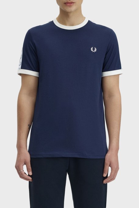 Fred Perry Pamuklu Regular Fit Logolu Bisiklet Yaka Erkek T Shirt M4620 266 LACİVERT - Fred Perry