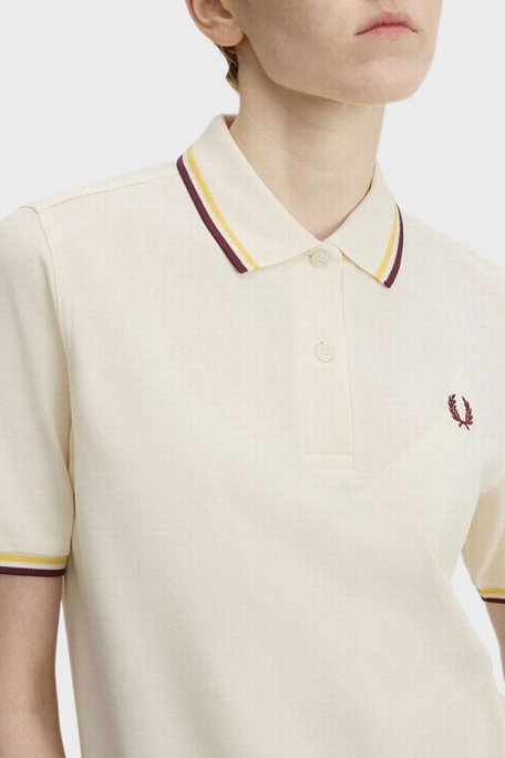 Fred Perry Pamuklu Regular Fit Logolu Düğmeli Bayan Polo G3600 18B KREM - Fred Perry