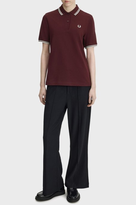 Fred Perry Pamuklu Regular Fit Logolu Düğmeli Bayan Polo G3600 597 BORDO - Fred Perry (1)